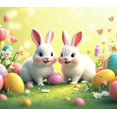 thumbnail image 4 of Cute Cartoon Rabbit Floral Decoration Spring Theme Backdrop Banner Birthday Party Supplies Photography Props Easter Wall Hanging Backdrop, 4 of 4