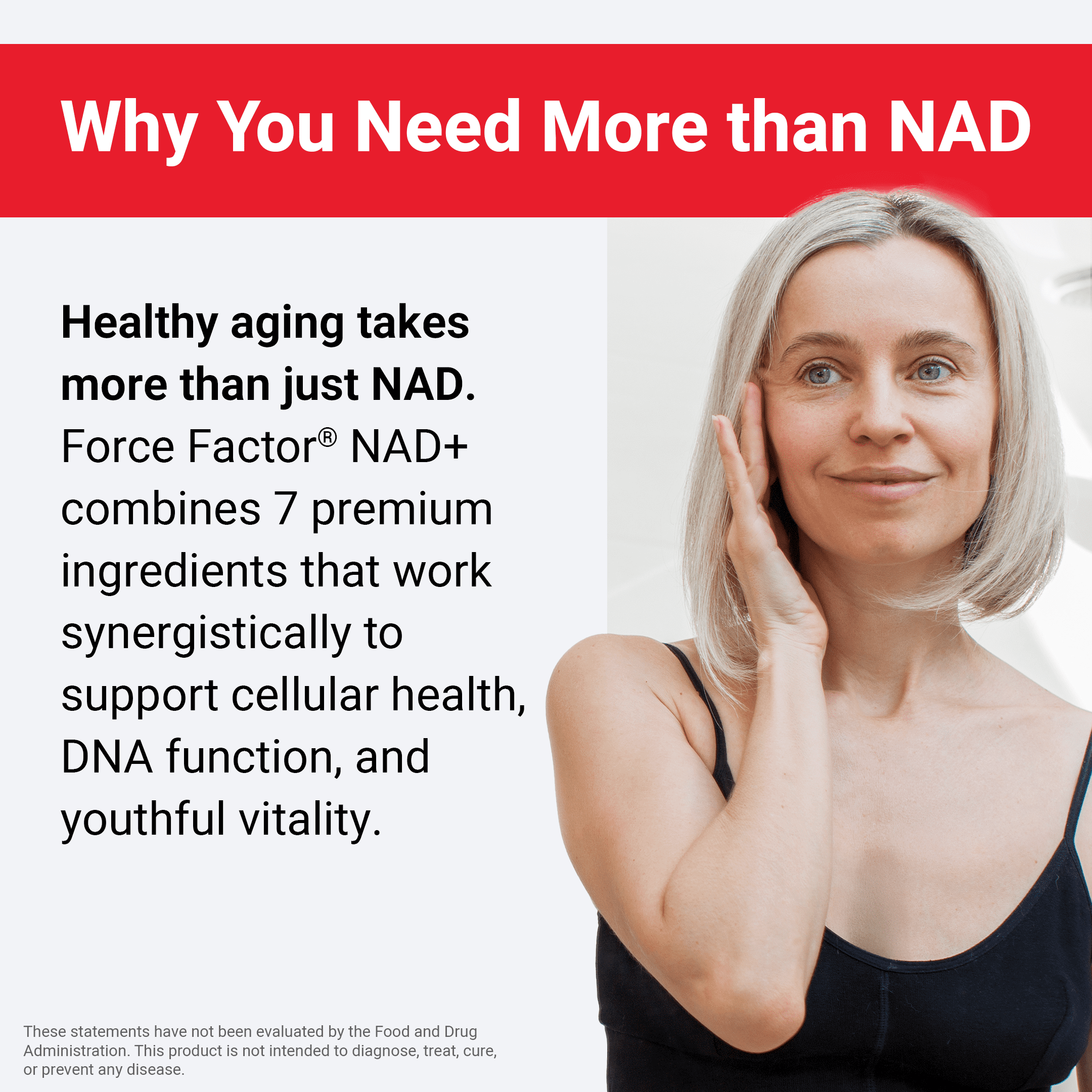 Force Factor NAD+ Longevity, Healthy Aging NAD Supplement with Resveratrol & Nicotinamide for Cellular Energy & Repair, Cognitive Health, 60 Capsules