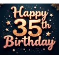 thumbnail image 4 of Glitter Stars Birthday Banner Happy 35th Celebration Milestone Event Decoration for Birthday Party Adult Indoor Holiday, 4 of 7