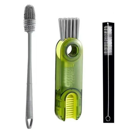 

BAMILL 3 in1 Cup Lid Crevice Bottle Cleaning Brush Car Straw Tube Detail Cleaner
