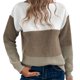 thumbnail image 5 of Suéter elegante de retazos de tres colores para mujer, jerséis holgados informales para uso diario, tops cálidos y gruesos de punto para otoño e invierno, 5 of 5