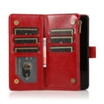 thumbnail image 6 of Allytech Galaxy Note20 Ultra 5G Case, PU Leather Zipper Wallet Case 9 Cards Holder Hand Wrist Strap Stand Shockproof Protective Flip Case Cover for Samsung Note20 Ultra 6.9" - Red, 6 of 8