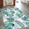 thumbnail image 2 of Green Monstera Leaves Area Rugs 2.7'x5', Small Throw Rugs for Kitchen Bedroom, Tropical Blue Palm Leaf Botanical Summer Indoor Outdoor Rug Non-Slip Low Pile Carpet Runner Reversible Floor Mats, 2 of 8