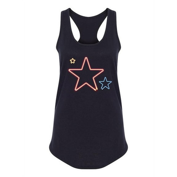 Shining Neon Stars Design Tank Women -Image by Shutterstock, Female Medium