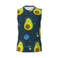 thumbnail image 6 of Lsque Avocado in Space Print Men's Cotton Blend Sleeveless Muscle Shirts (S-3XL)- Moisture Wicking, Odor Protection, UPF 30+,Large, 6 of 8