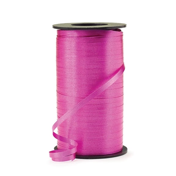 Hot Pink Crimped Curling Ribbon, 3/16 Inch Wide, 550 Yard Spool, for Gift Wrapping and Balloon Decoration (931641)