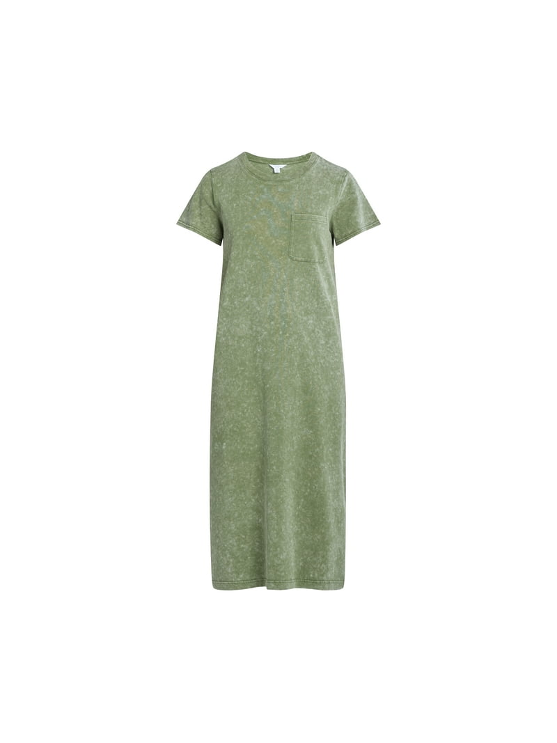 green emerald velvet dress KEEDONE Women's Long Sleeve Turtleneck Loose Swing Casual T-Shirt Dress (S Army  Green) at Amazon Women's Clothing store main image 0