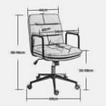 thumbnail image 5 of Home Office Chair, Adjustable PU Mid Back Task Chair with Wheels and Padded Armrest, Ergonomic Lumbar Back Support Office Chair, Executive Computer Desk Rolling Swivel Chair, Black, 5 of 12