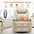 thumbnail image 4 of Lnsenfin Manual Swivel Rocker Recliner Chair with Massage Faux Leather for Living Room,Beige, 4 of 7