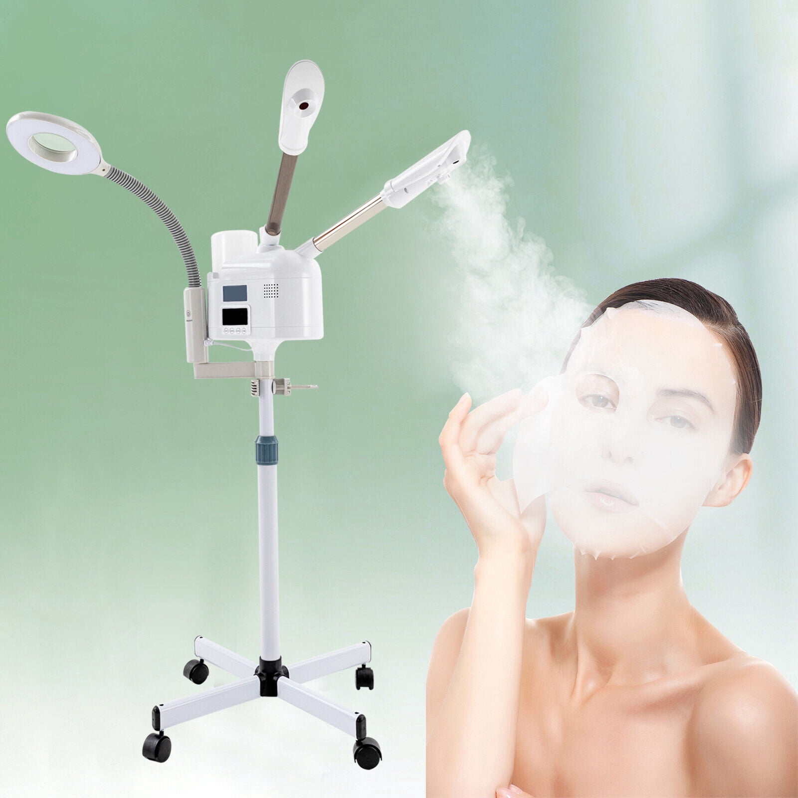 3 in 1 Facial Steamer Spa Salon Equipment LED Magnifying Lamp Esthetician Beauty