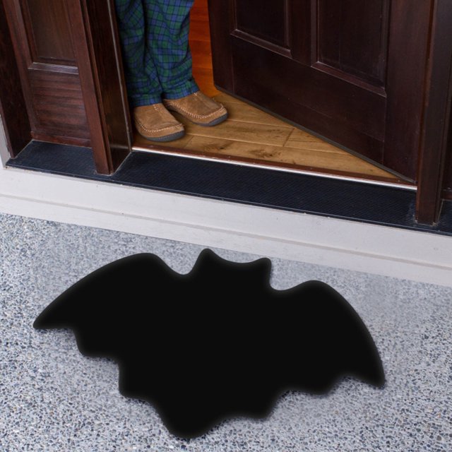 Felpudo Fanshiluo de Halloween de 50 x 80 cm, estilo gótico negro, para exteriores, resistente, para dormitorio, con adorable decoración de Halloween y reverso de goma antideslizante. ¡En oferta!