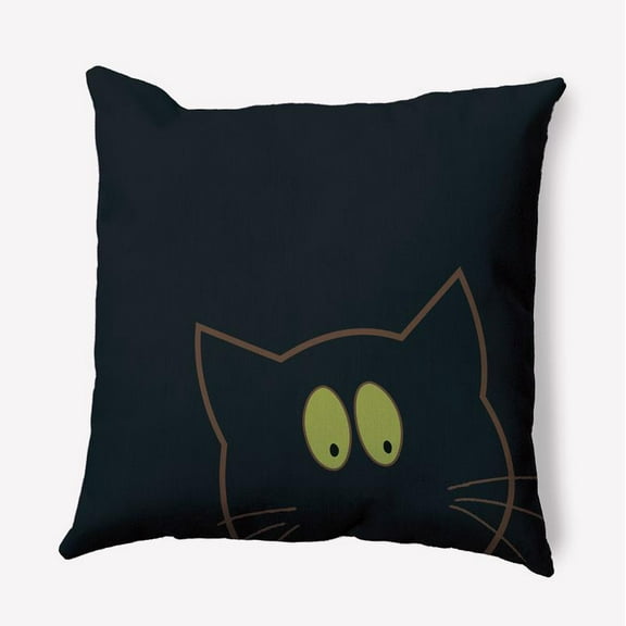 16" x 16" Simply Daisy Halloween Cat Eyes Polyester Indoor/Outdoor Pillow, Black Qty 1