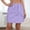 Purple, variant on Women's Casual Solid Color Cargo Mini Skirt Elastic Waist Drawstring Button Detail Side Pockets Yellow