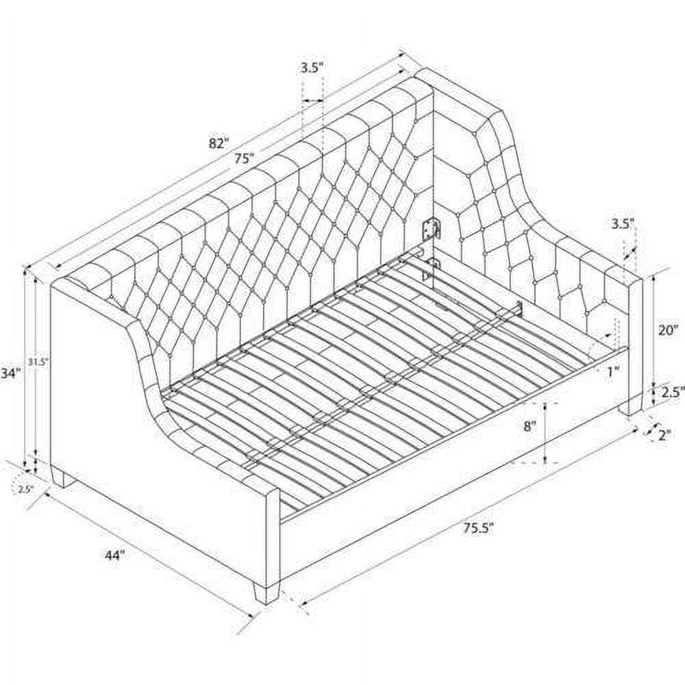 Jordyn Upholstered Daybed Twin, Grey Linen - image 8 of 8