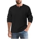 thumbnail image 2 of pstuiky camisa de manga larga para hombre, Camisa de entrenamiento de manga larga con cuello redondo y medio botón informal de colores sólidos para hombre Tops de talla grande para hombre xxl, 2 of 9