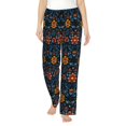 thumbnail image 1 of Daiia Mexican Flower Pattern Women's Sleep Pant with Pockets and Drawstring,Pajama Pants-Large, 1 of 6