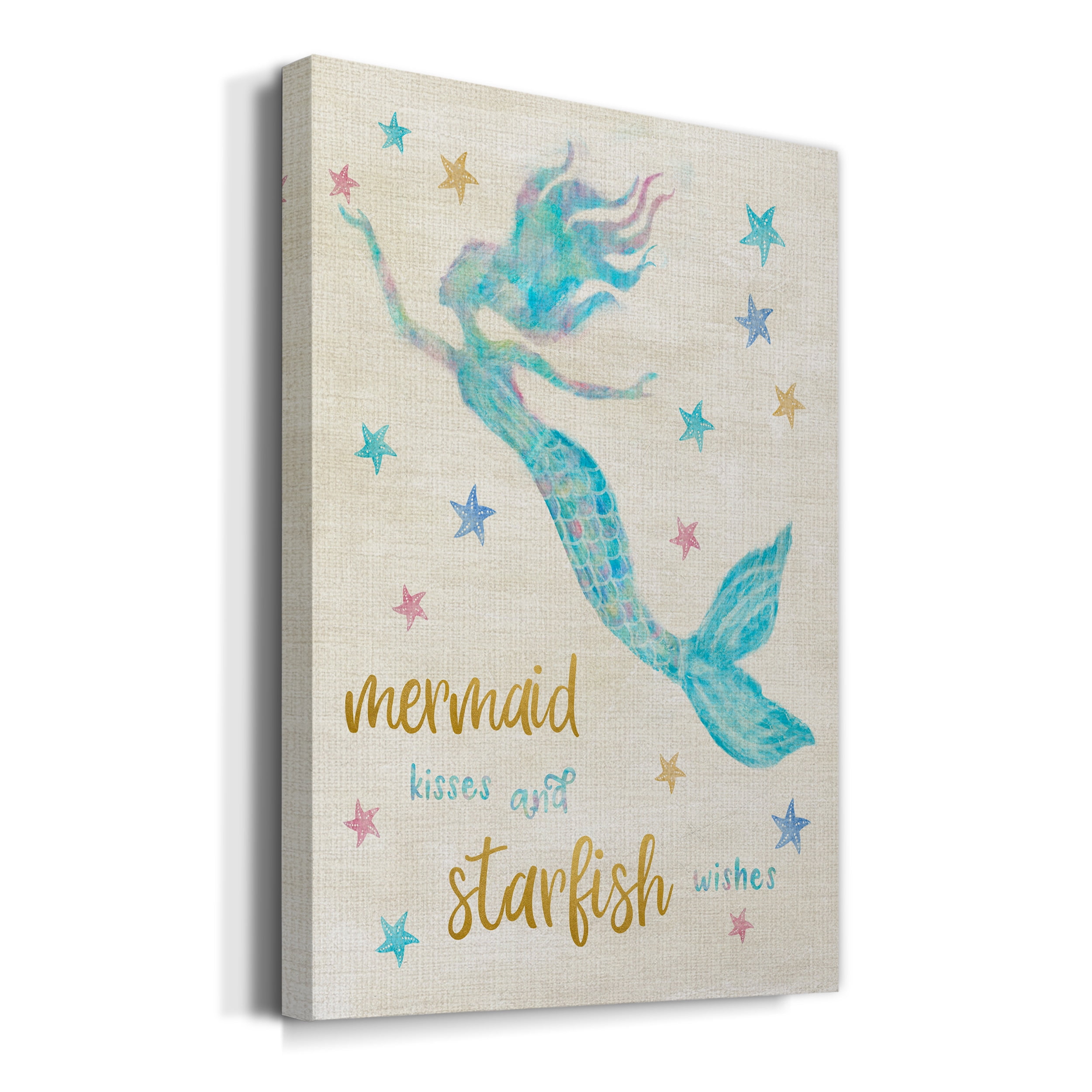 Mermaid Kisses Premium Gallery Wrapped Canvas - Ready to Hang - 8 x 12