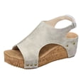 thumbnail image 3 of Womens Platform Wedge Sandals Featuring Corkys Cushioned Lightweight For All Day Wear Hook And Loop Closure, 3 of 9