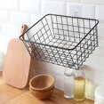 thumbnail image 3 of Hollow Iron Wired Basket, Metal Basket Without Interlining Black, 3 of 5
