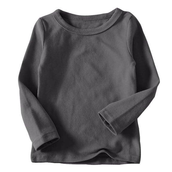 Vunhao Little Girls Sweatshirts, Crewneck Solid Cotton Long Sleeve without Hood Pullover Hoodies Tops on Sale Dark Gray Size 10 T