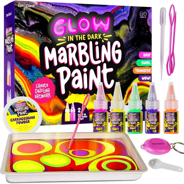 Kit de pintura Art Set Glow in the Dark Marble para niños de 6 a 12 años