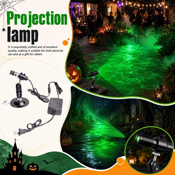 Halloween Outdoor Projector Lights Plug in Green Laser Halloween Projector Lights for Indoor Outdoor Spooky Halloween Decor Holiday Lighting for House Party 1 Set with Stand Power