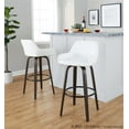thumbnail image 3 of LumiSource Brown Daniella 30" Fixed-Height Barstool - Set of 2, 3 of 6