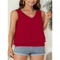 thumbnail image 3 of Womens V Neck Casual Tank Tops Fit Sleeveless Summer Tops Shirts Blouses, 3 of 5