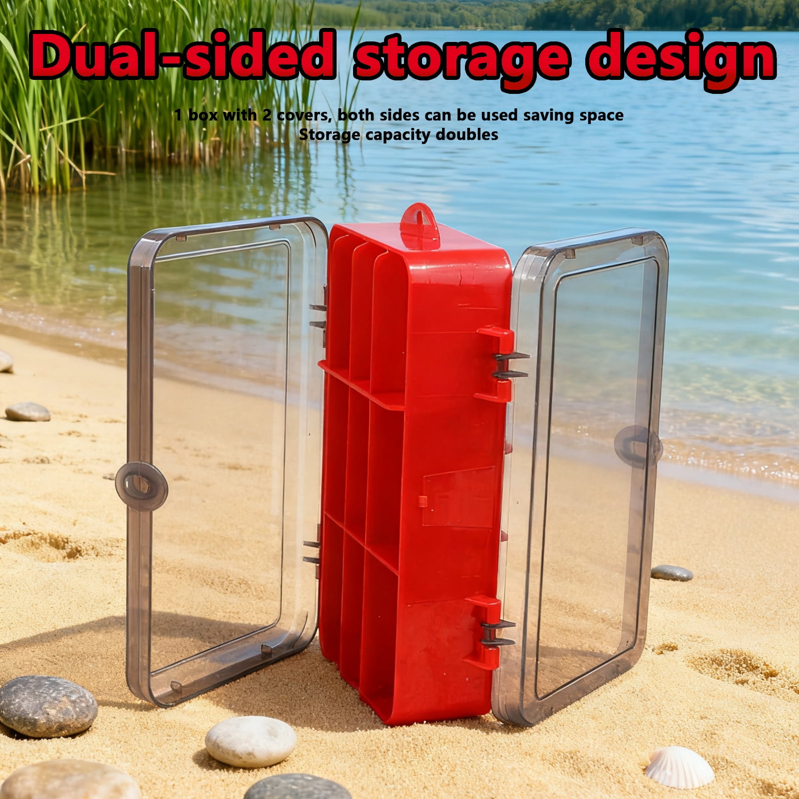 Arcticwind Double-Layer Lure Box,Fake Bait,Soft Bait,Clear Double Layer Waterproof Fishing Gear Multi-Functional Storage Box,A Multifunctional Storage Box,Tackle Box,Yellow
