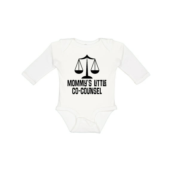 Inktastic Mommy Little Co Counsel Lawyer Boys or Girls Long Sleeve Baby Bodysuit