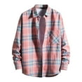 thumbnail image 2 of lulshou 2025 Plaid Shirt Men for Man Saving Mens Button Down Shirts Regular Fit Long Sleeve Casual Plaid Flannel Shirt Red-4XL, 2 of 4