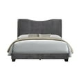 thumbnail image 2 of Home Design Kris Full Upholstered Wingback Bed Frame with Arched Wingback Headboard and Nailhead Trim, Dark Gray, Easy assembly, 2 of 7