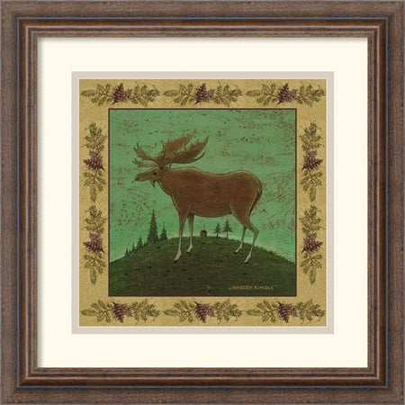 Amanti Art 'Folk Moose' by Warren Kimble Framed Painting Print