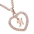 thumbnail image 2 of fastboy 26 Letters N Heart Shape Pendant Necklace Rhinestone Rose Golden Clavicular Chain Jewelry Couple Gift, 2 of 6