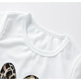 thumbnail image 3 of WOYY Girls 2 Piece Summer Outfits Short Sleeve Graphic T-Shirt Leopard Shorts Set, 3 of 7