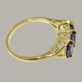 thumbnail image 4 of LBG British Made 9k Yellow Gold Natural Amethyst Womens Promise Ring - 33 size options - Size 10.75, 4 of 5