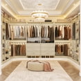 thumbnail image 6 of Homieasy Closet system with 10 wooden drawers, 6 hanging rods and corner tower, corner closet system with hanging, 100" L-shaped walk-in wardrobe organizer, 2000+ lbs capacity, set of 5, White Oak, 6 of 7