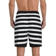 thumbnail image 5 of Salouo Black And White Stripes Pattern Men's Sleep Pajama Shorts,Pajama Bottoms Elastic Waistband Sleep Pajama Short PJ Shorts for Men -4X-Large, 5 of 6