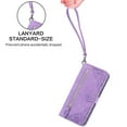 thumbnail image 5 of TECH CIRCLE Samsung Galaxy S23 Wallet Case,Embossed Flower PU Leather Folio Flip Protective Zipper Cover with Wrist Strap RFID Blocking Card Holder Kickstand Case for Galaxy S23 6.1" 2023, Purple, 5 of 8