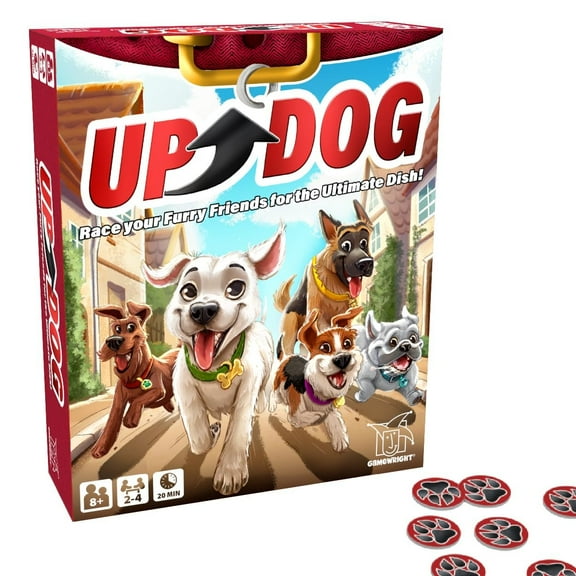 Gamewright - Up Dog - Race Your Furry Friends for The Ultimate Dish! Age 8 , 2-4 Players