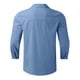 thumbnail image 3 of Camisa informal de manga 3/4 con solapa para hombre: poliéster transpirable, color liso, corte holgado, ideal para el trabajo y el ocio (M-XXXL), 3 of 5