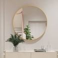 thumbnail image 4 of GLSLAND Bathroom Round Mirror Large Wall Mirror 20" Metal Border Decoration for Bedroom, Bathroom and Vanity table, Gold, 4 of 8