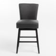 thumbnail image 6 of GDF Studio Cleo Contemporary Upholstered 27.5 Inch Swivel Counter Stool, Dark Charcoal Fabric and Dark Brown, 6 of 6