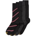 thumbnail image 1 of Gold Toe Mens 4 Pair Solid and Striped Dress Socks, Multicoloured, M/L, 1 of 1