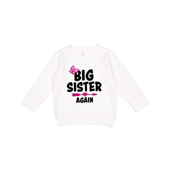 Inktastic Big Sister Again with Bow and Arrow Toddler Sweatshirt