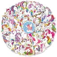 thumbnail image 1 of Pegatinas para álbum de recortes, 50 Uds., pegatinas de unicornio, pegatinas florales para diario de balas, para sobres, decoración de álbumes de fotos DIY, 1 of 5