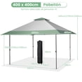 thumbnail image 3 of Carpa Plegable Costway 4x4m Gazebo Pop-Up cenador de Jardín Verde con 4 Varillas reforzadas, 3 of 10