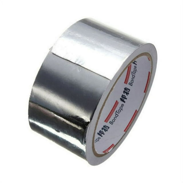 Ruban en Papier D\'aluminium Argenté - 5 cm x 18 M. Rouleau de Ruban Adhésif en Caoutchouc Résistant à la Vapeur. Adhésifs et Rubans Résistants Thermiques Outils de Réparation de Feuille Résistante