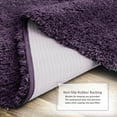 thumbnail image 5 of Clara Clark Shaggy Bath Rug with Non-Slip Backing Rubber - Machine Washable Super Soft Bathmat - Plush Absorbent Bathroom Rug, Large - 32 x 48, Eggplant, 5 of 7