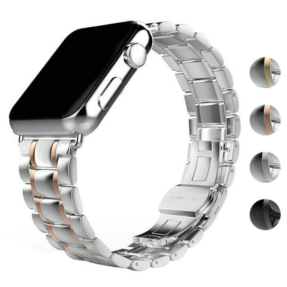 StrapsCo Bracelet de Montre à Maillons en Acier Inoxydable pour Apple Watch Série 1/2/3/4